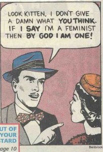 Image via Feminist at Sea http://feministatsea.wordpress.com/2010/04/02/can-men-be-feminists/  The author makes the following really important observation: "I have encountered men at feminist spaces who were the loudest and most vocal, who hijacked almost every conversation and who always demanded to be the center of attention and made every issue, feminists related, about them. They are a serious disruption of feminist discourse. Feminism’s strength may be in numbers, but it is also in the bonding of women and their opportunity to talk to each other and share experiences."